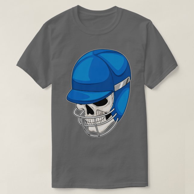 Skull Cricket Helmet T-Shirt (Design Front)