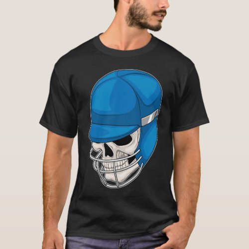 Skull Cricket Helmet T_Shirt