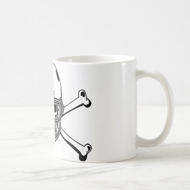 Skull & Cross Bones Football Player Coffee Mug (Right)