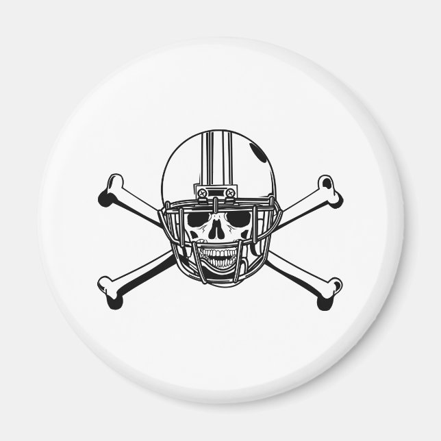 Skull & Cross Bones Football Player Magnet (Front)