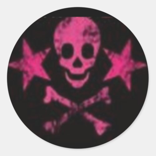 SkullCross Bones Pink Sticker