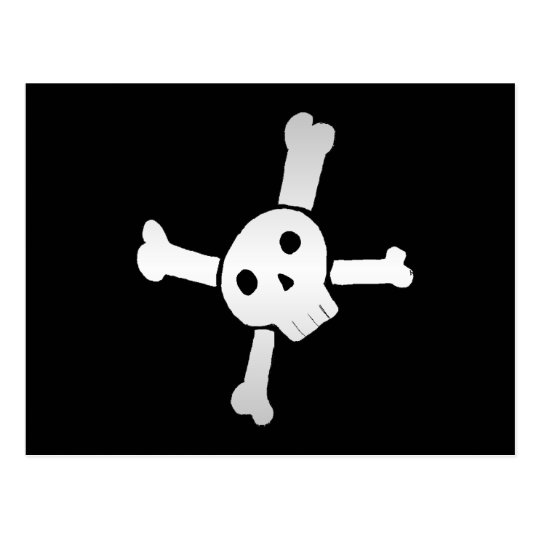 Skull Cross white Postcard