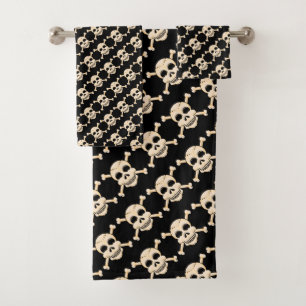 Skull & Crossbones Bathroom Towel Set