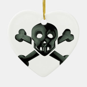 skull crossbones ceramic ornament