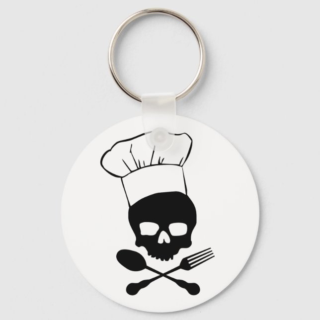Skull & Crossbones Chef Keychain (Front)
