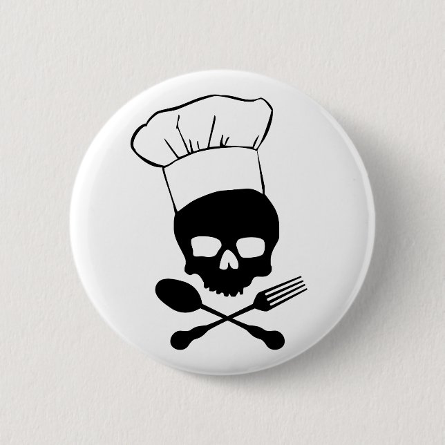 Skull & Crossbones Chef Pinback Button (Front)