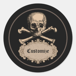 Skull & Crossbones Classic Round Sticker