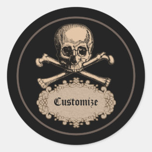 Skull & Crossbones Classic Round Sticker