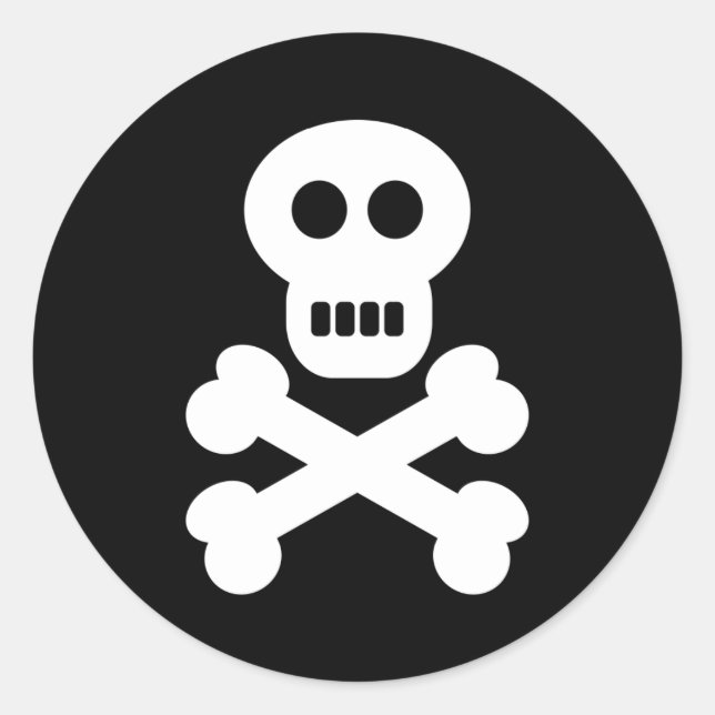 Skull & Crossbones Classic Round Sticker (Front)