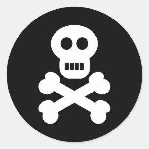 Skull & Crossbones Classic Round Sticker