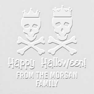 Skull & Crossbones Crowned Couple Happy Halloween Embosser