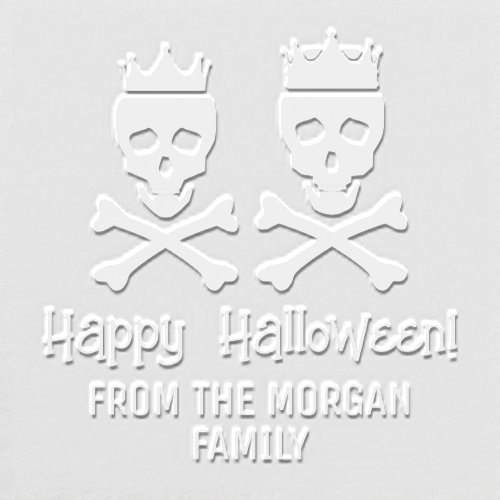Skull  Crossbones Crowned Couple Happy Halloween Embosser