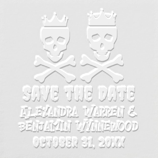 Skull & Crossbones Crowned Couple Save the Date Embosser (Design)