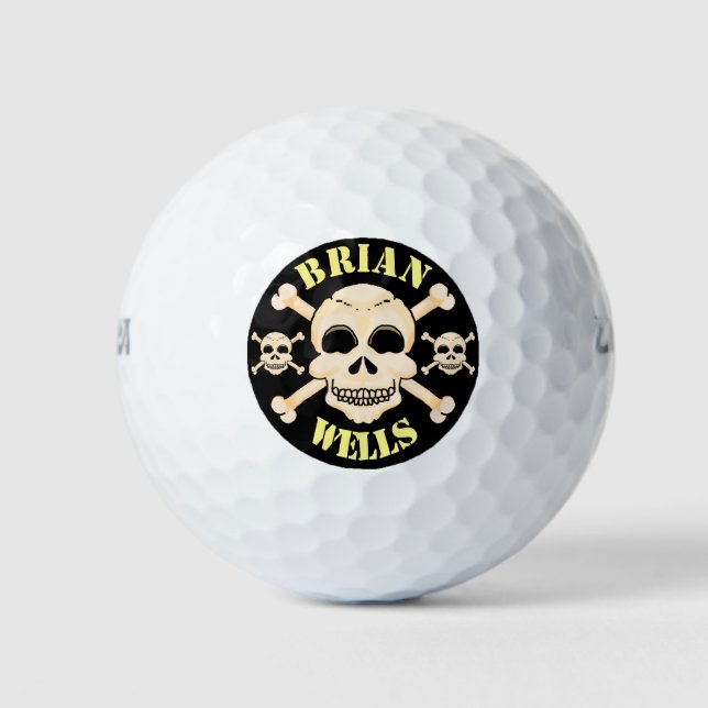 Skull & Crossbones Customized Golf Balls (Front)