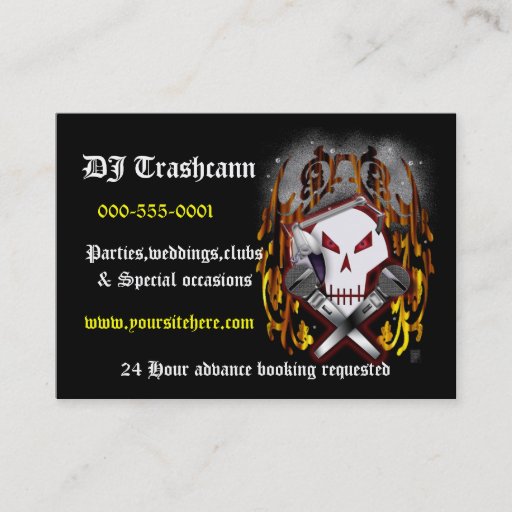 Customizable skull &amp; crossbones DJ Business Card