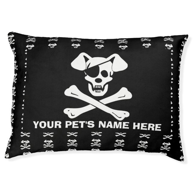 Skull & Crossbones Dog,  Indoor Dog Bed - Large (Front)