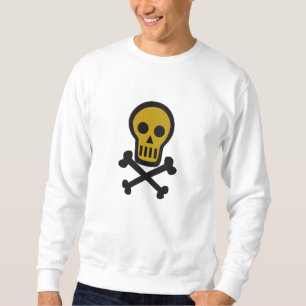 Skull & Crossbones Goth Pirate Fantasy Design Embroidered Sweatshirt