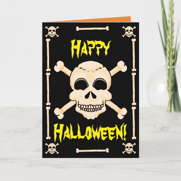 Skull & Crossbones Halloween Greeting Card