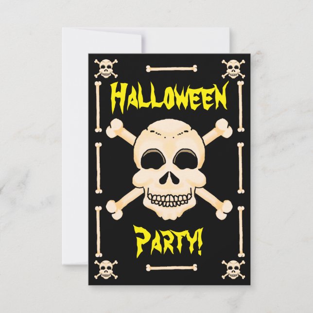Skull & Crossbones Halloween Party Invitation (Front)