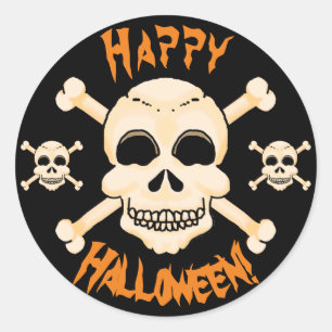 Skull & Crossbones Halloween Stickers