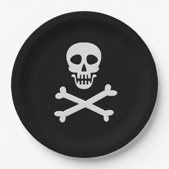 Skull & Crossbones Paper Plates (Front)