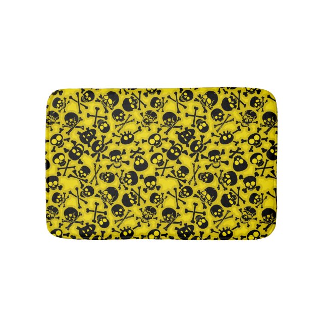 Skull & Crossbones Pattern Bathroom Mat (Front)