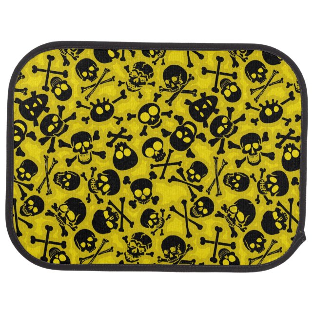 Skull & Crossbones Pattern Car Floor Mat (Rear)