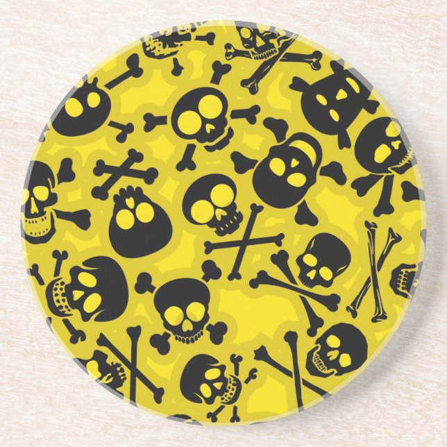 Skull & Crossbones Pattern Drink Coaster (Front)