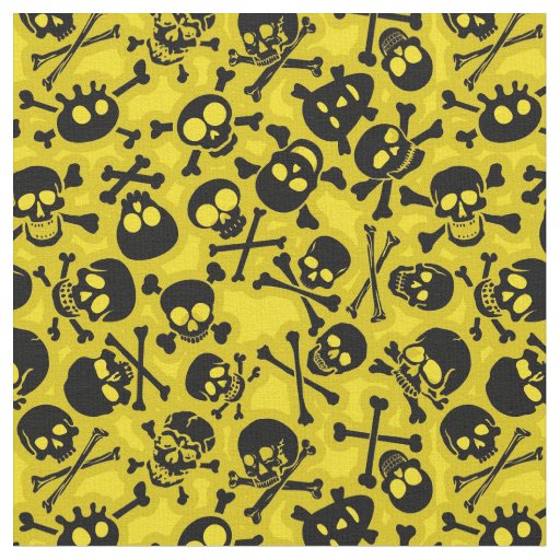 Skull & Crossbones Pattern Fabric