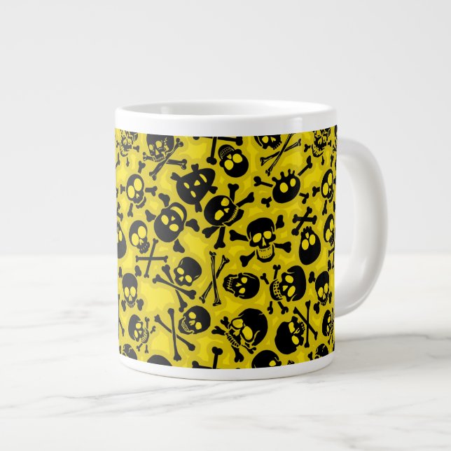 Skull & Crossbones Pattern Giant Coffee Mug (Front Right)