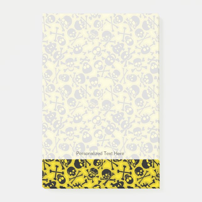 Skull & Crossbones Pattern Post-it Notes (Front)