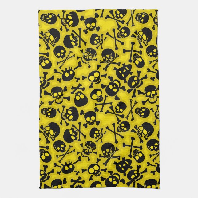 Skull & Crossbones Pattern Towel (Vertical)