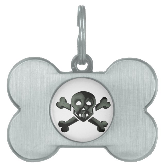 skull crossbones pet tag (Front)