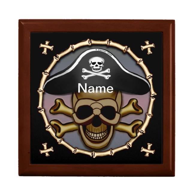 Skull Crossbones Pirate Jewelry Box (Front)
