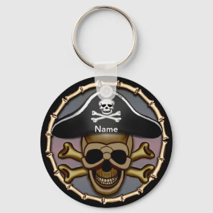 Skull Crossbones Pirate Keychain
