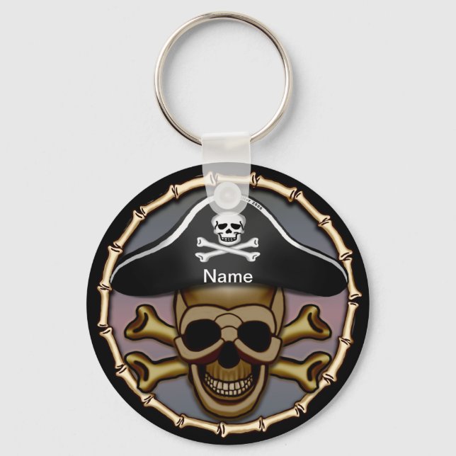 Skull Crossbones Pirate  Keychain (Front)