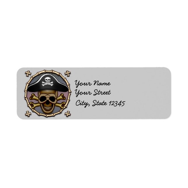 Skull Crossbones Pirate  Label (Front)