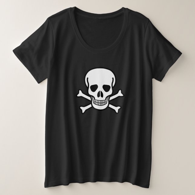 skull & crossbones plus size T-Shirt (Design Front)