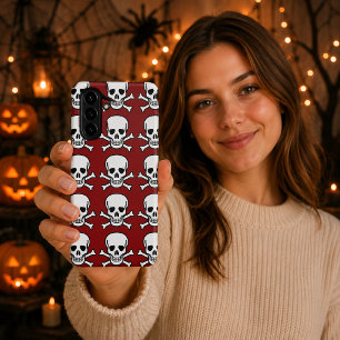Skull Crossbones Red Halloween iPhone 17 Pro Max Case