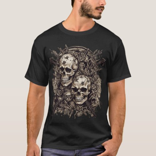 Skull  Crossbones Rock Appare T_Shirt