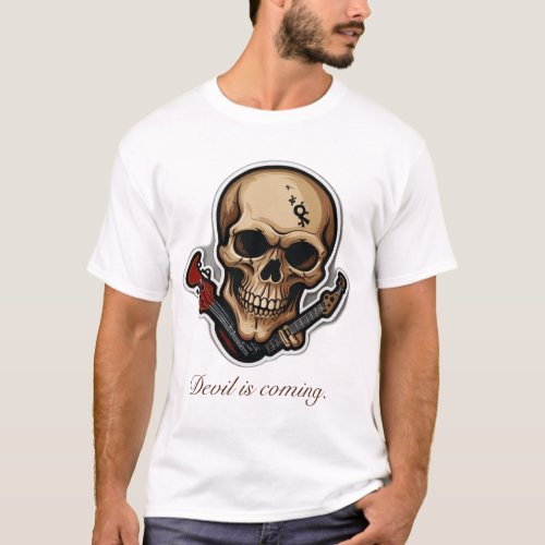Skull  Crossbones Rock Merch Sticker T_Shirt