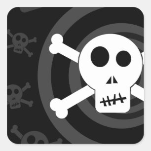 Skull & Crossbones Square Sticker