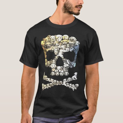 Skull Crossbones Sugar Dog In Skull Love T_Shirt