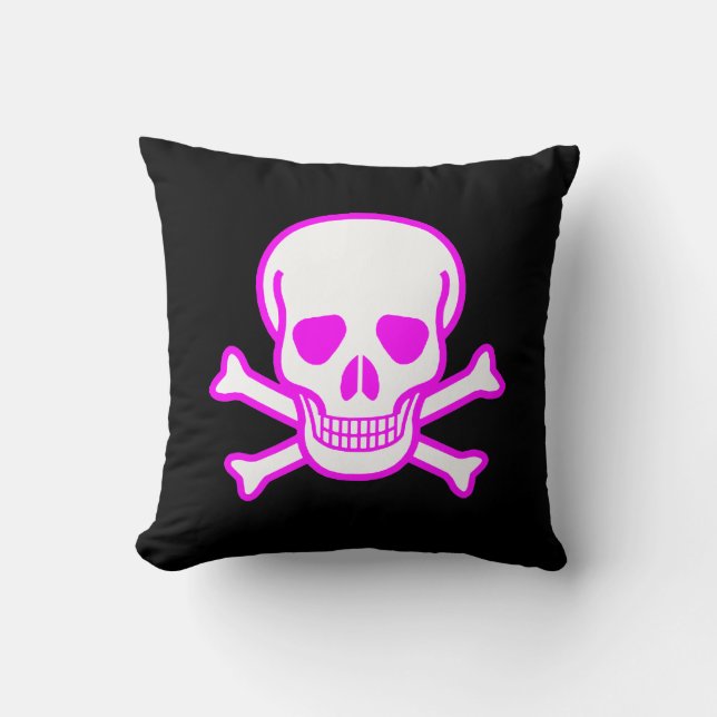 Skull & Crossbones Throw Pillow (Front)
