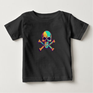 Skull & Crossbones -Toddler's Rainbow Buccaneer Baby T-Shirt