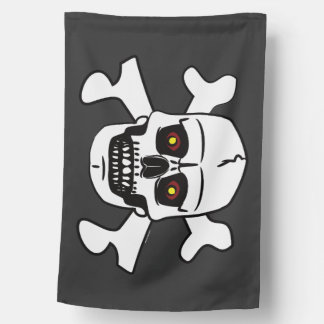 Skull Crossbones Transparent Seamless Pattern House Flag