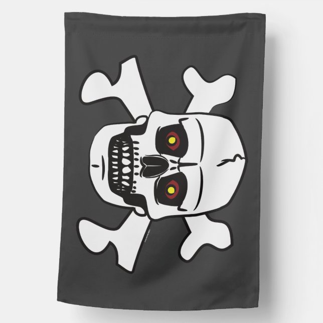 Skull Crossbones Transparent Seamless Pattern House Flag (Front)