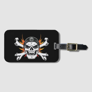 Skull Crossbones with Flaming Wings Luggage Tag
