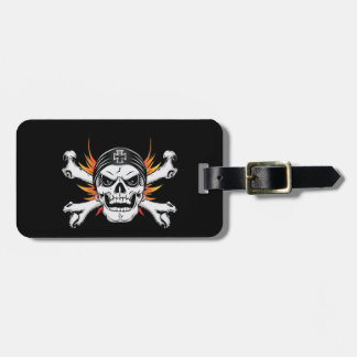 Skull Crossbones with Flaming Wings Luggage Tag