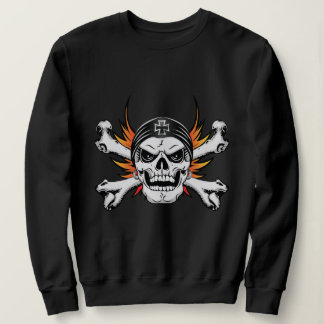 Skull Crossbones with Flaming Wings Sweatshirt